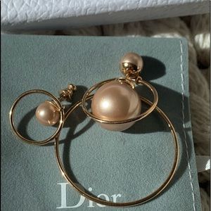 SOLD Dior Pink Pearl Christian Mise En Tribal Hoop